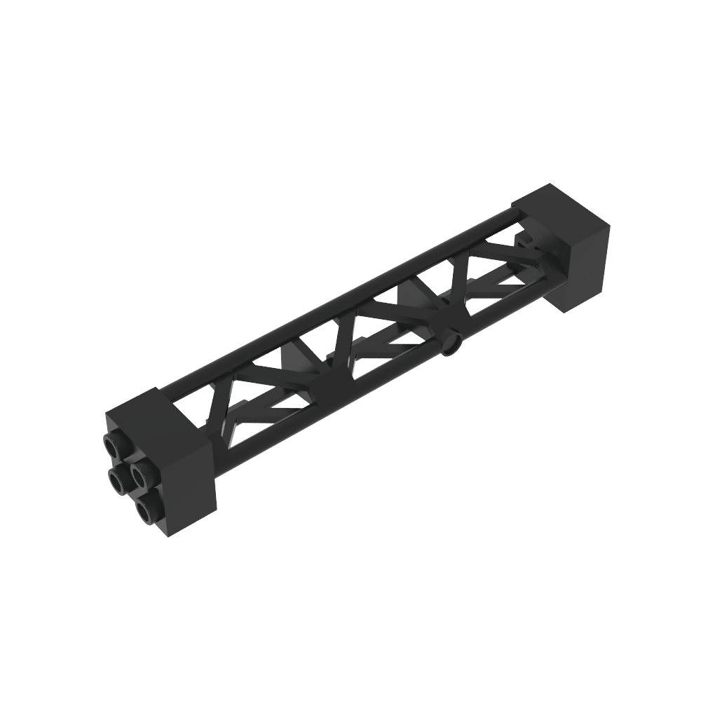 Soporte 2 x 2 x 10 Viga Triangular Vertical - Tipo 3 - Agujero de Eje, 3 Postes-MyGobricksEs
