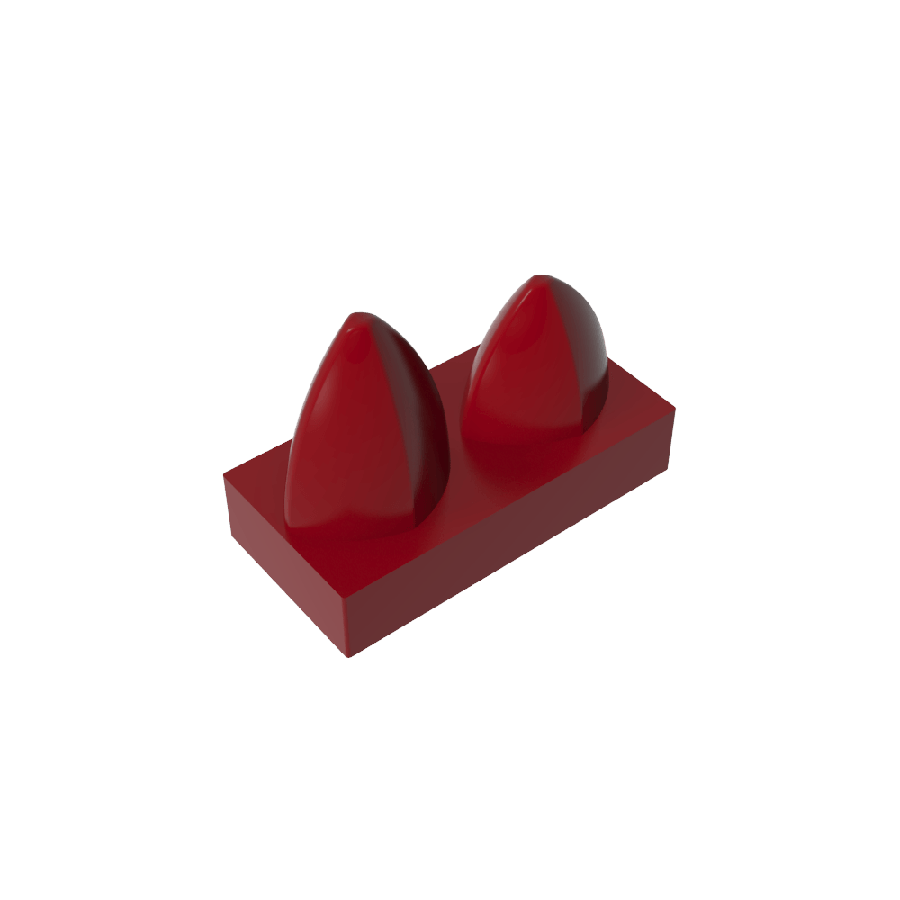 Placa 1 x 2 Especial con Dos Dientes Verticales-MyGobricksEs