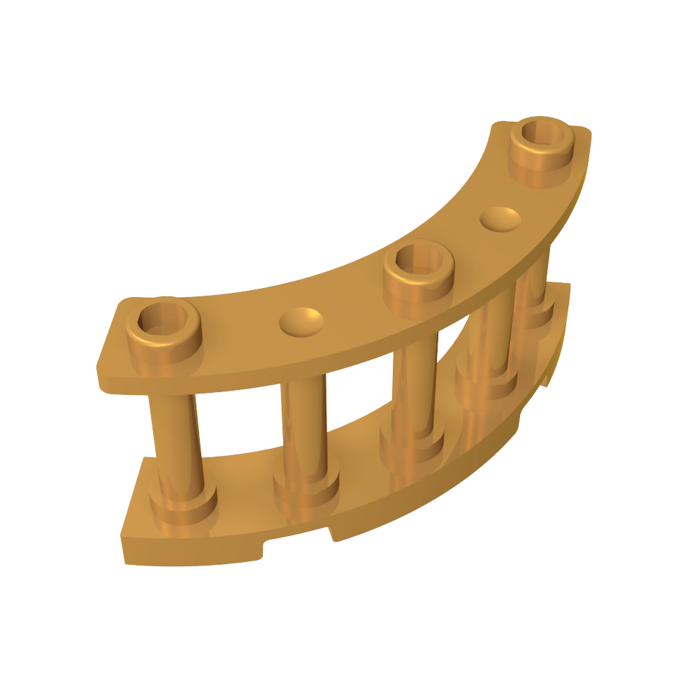Valla de husillo de 4 x 4 x 2 de un cuarto de círculo con 3 montantes-MyGobricksEs