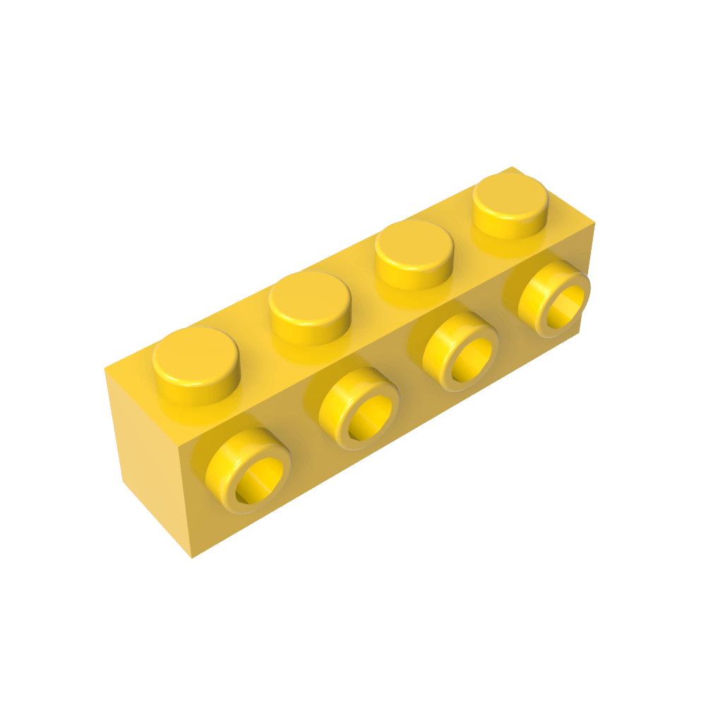 Ladrillo especial 1 x 4 con 4 montantes en un lado-MyGobricksEs