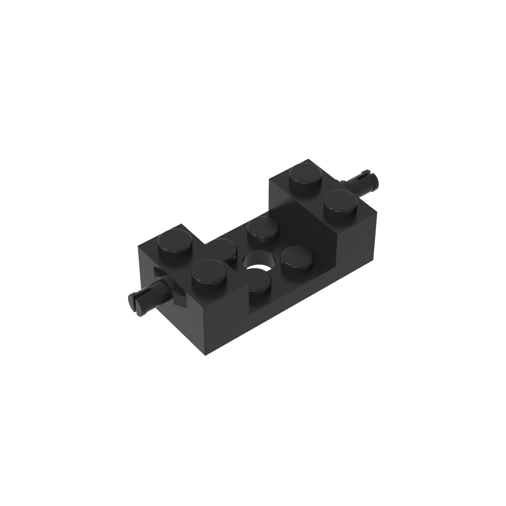 Ladrillo especial 2 x 4 con soporte para ruedas, ranura simple con recorte de 2 x 2-MyGobricksEs