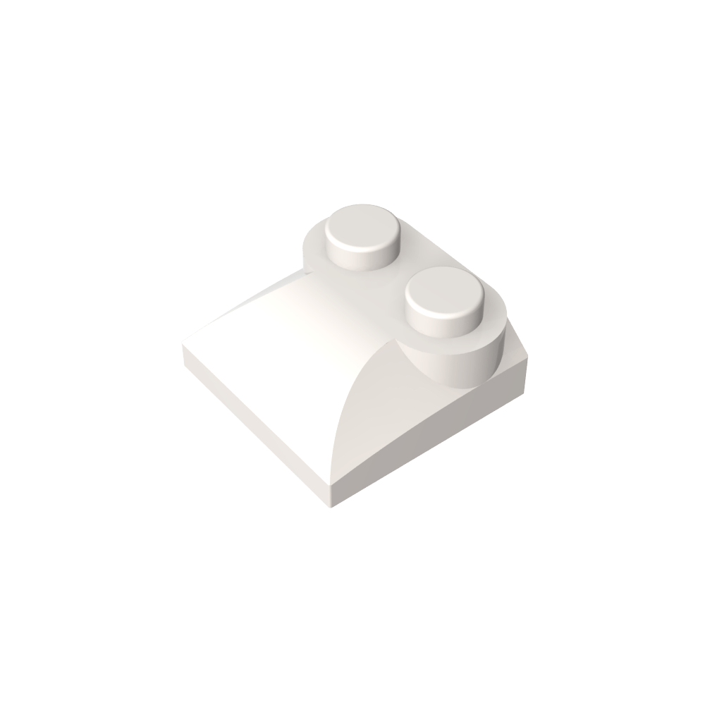 Ladrillo Curvo 2 x 2 x 2/3 Dos Montantes y Extremo de Pendiente Curvo-MyGobricksEs