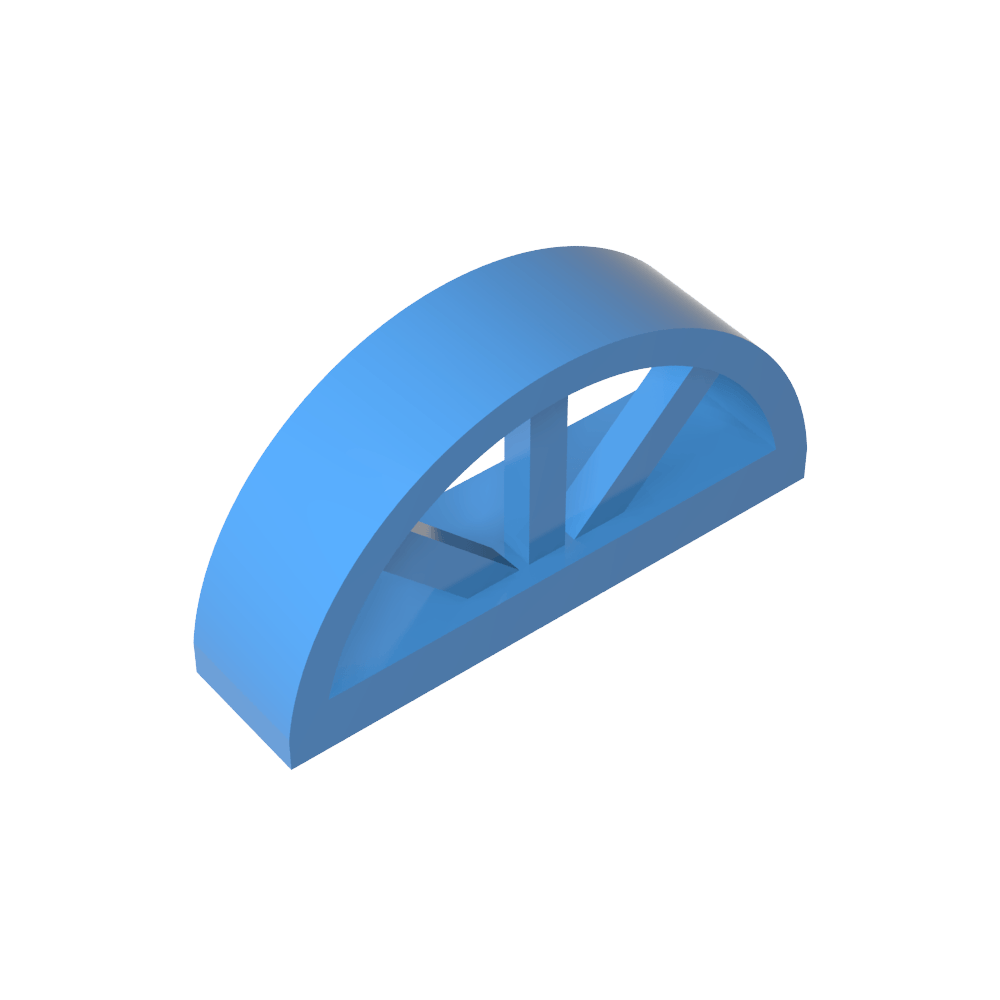 Ventana de 1 x 4 x 1 2/3 con parte superior redondeada con radios-MyGobricksEs