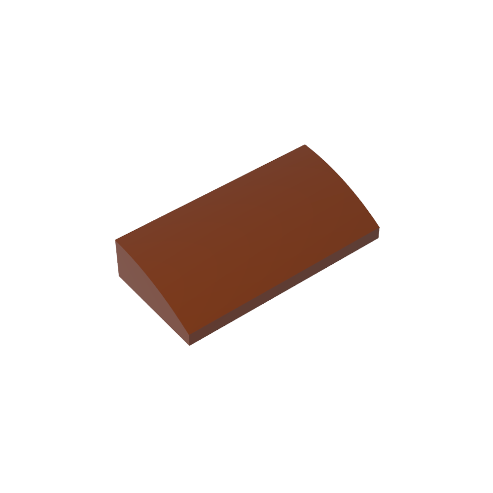 Ladrillo inclinado curvo 2 x 4 x 2/3 sin montantes, con tubos inferiores-MyGobricksEs
