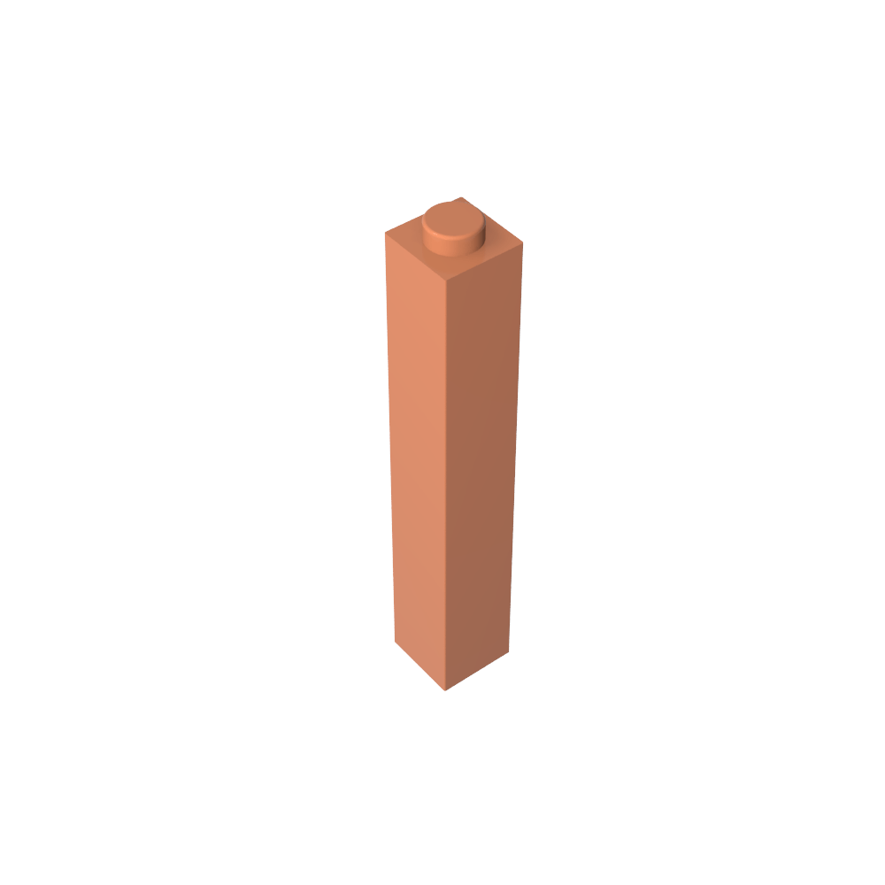 Ladrillo 1 x 1 x 5 con montante abierto o hueco bloqueado-MyGobricksEs