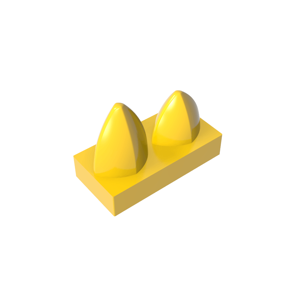 Placa 1 x 2 Especial con Dos Dientes Verticales-MyGobricksEs