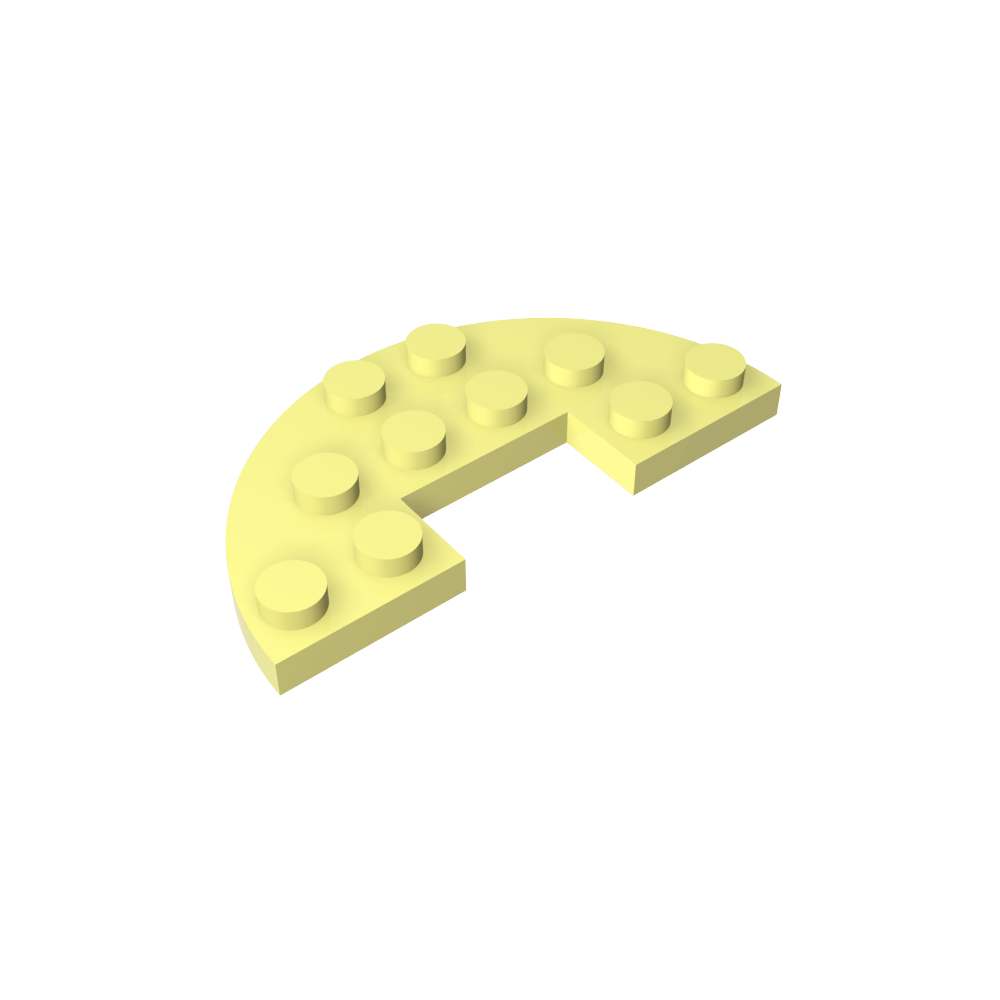 Plato redondo de media pieza de 3 x 6 con recorte de 1 x 2-MyGobricksEs