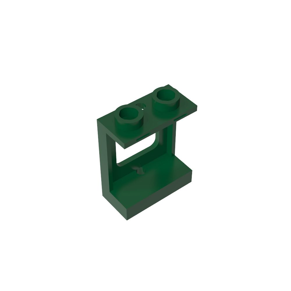 Ventana de 1 x 2 x 2, plano, un solo orificio superior e inferior para vidrio-MyGobricksEs