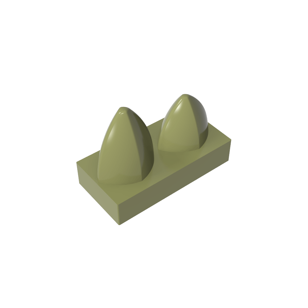 Placa 1 x 2 Especial con Dos Dientes Verticales-MyGobricksEs