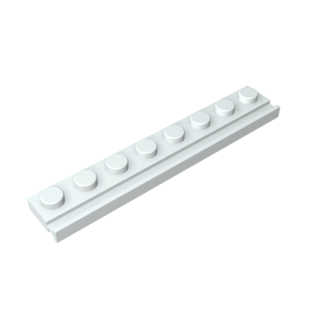 Placa especial 1 x 8 con riel para puerta-MyGobricksEs