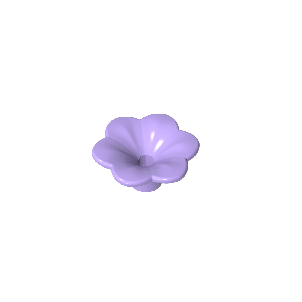 Planta, Kit de accesorios para exterior, Flor con 6 pétalos redondeados y alfiler-MyGobricksEs