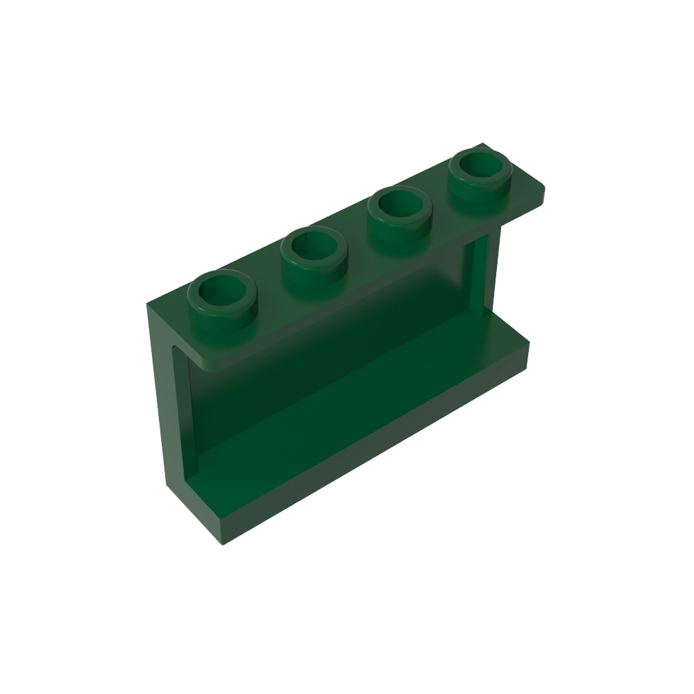 Panel 1 x 4 x 2 con soportes laterales - Montantes huecos-MyGobricksEs