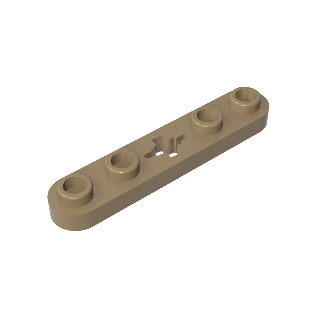Placa técnica 1 x 5 con extremos lisos, 4 pernos y orificio para eje central-MyGobricksEs
