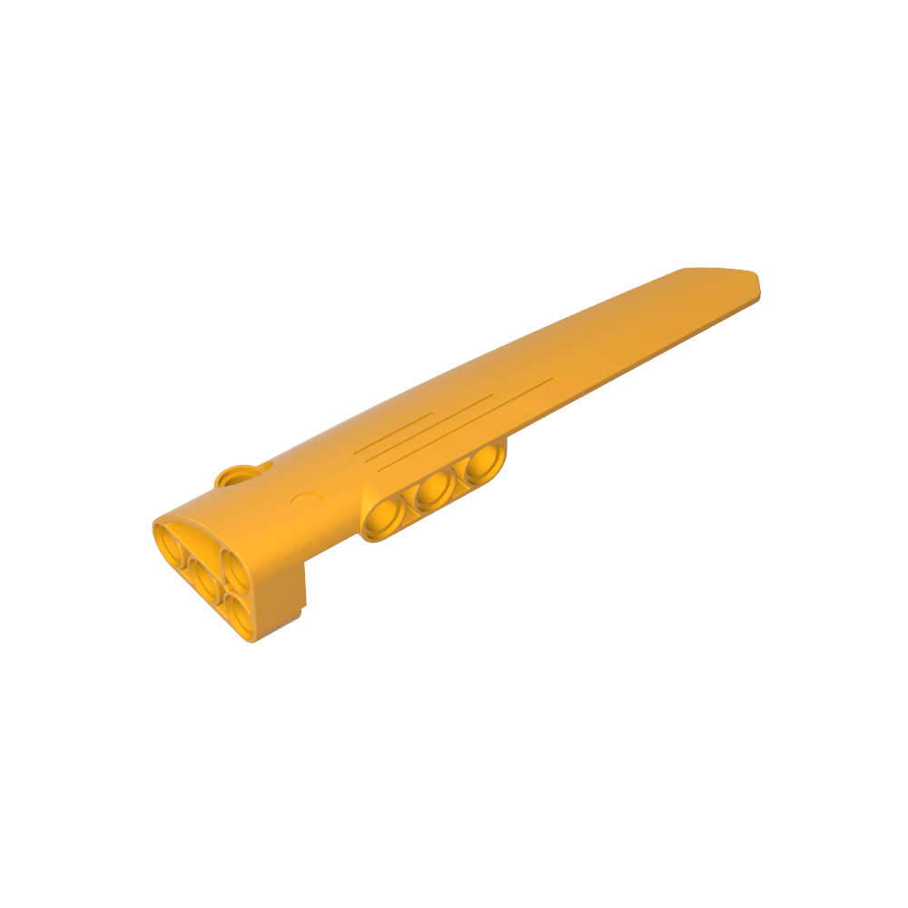 Carenado de panel técnico n.° 5 largo liso, lado A-MyGobricksEs