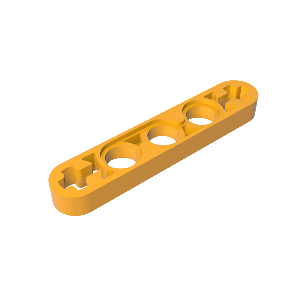 Viga técnica 1 x 5 delgada con orificios para ejes en los extremos-MyGobricksEs