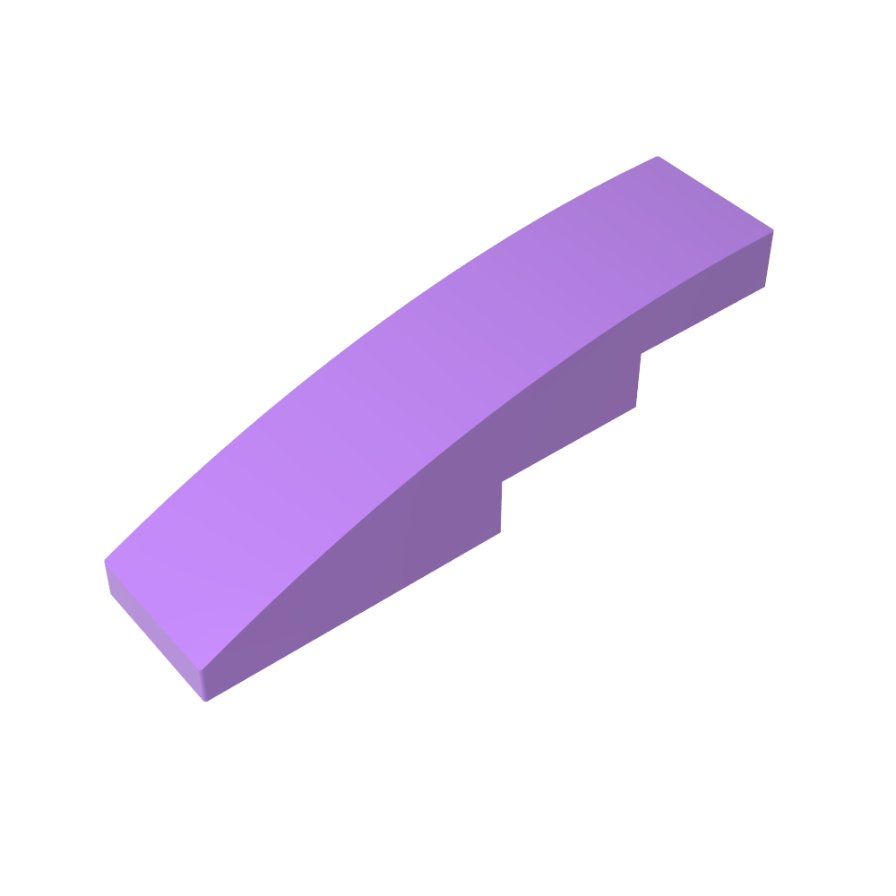 Pendiente curva 4 x 1 sin montantes [Soporte para montantes con crestas asimétricas]-MyGobricksEs