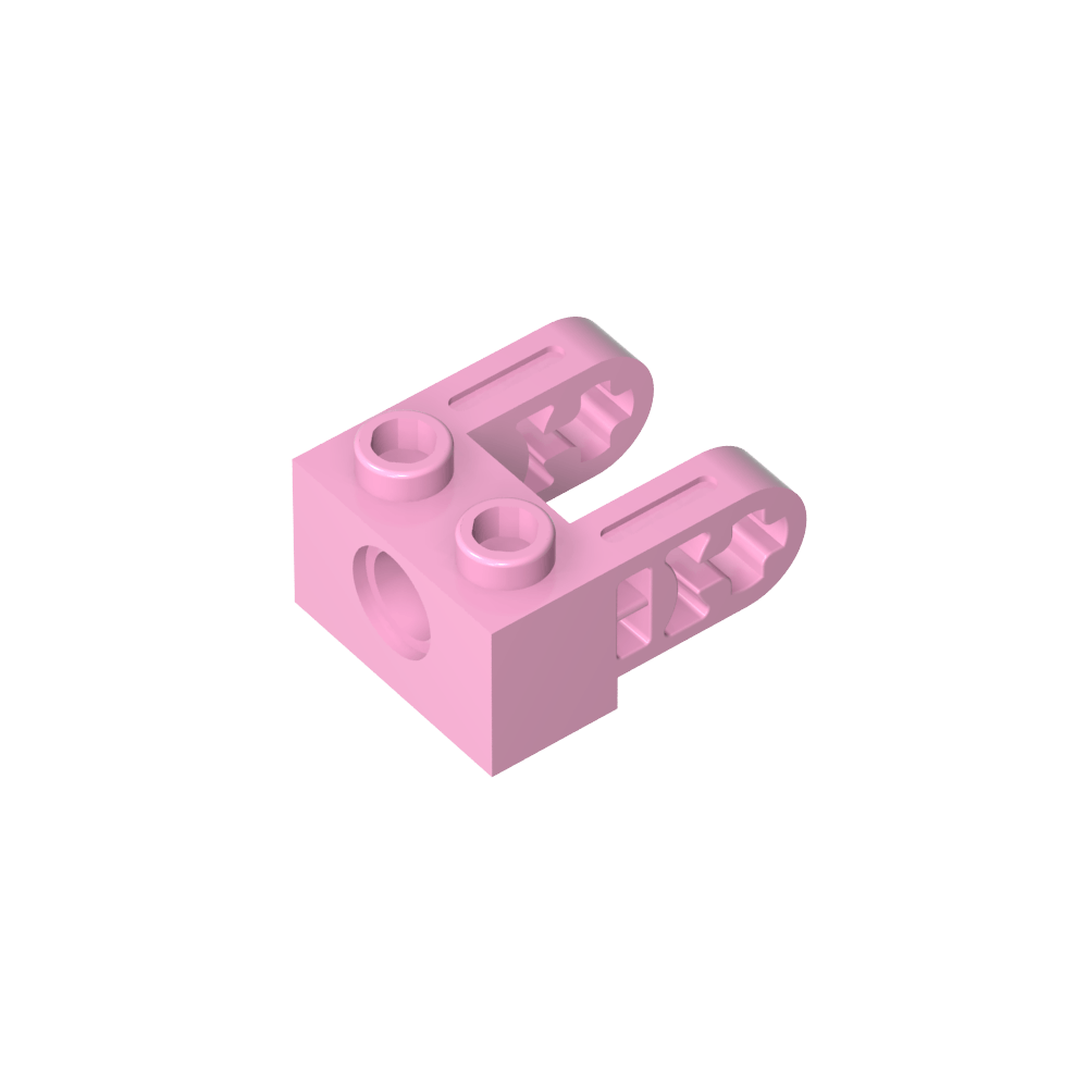 Ladrillo técnico 1 x 2 con agujeros y extensiones de doble viga-MyGobricksEs