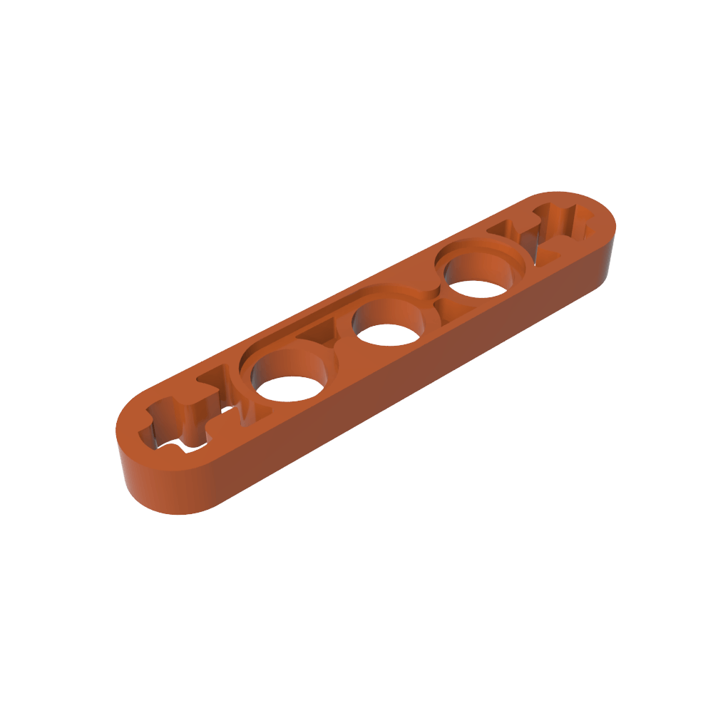 Viga técnica 1 x 5 delgada con orificios para ejes en los extremos-MyGobricksEs