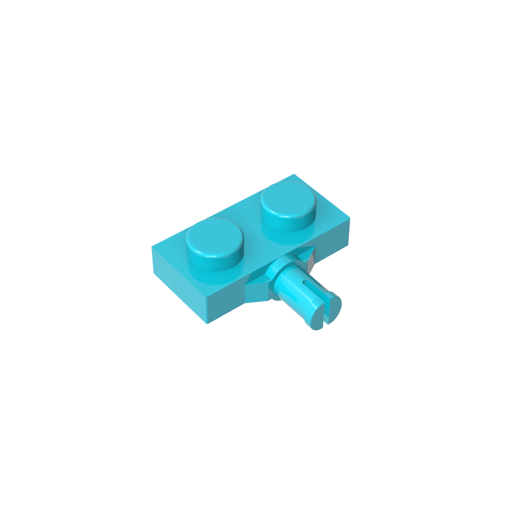 Placa especial 1 x 2 con soporte para rueda, ranura simple-MyGobricksEs