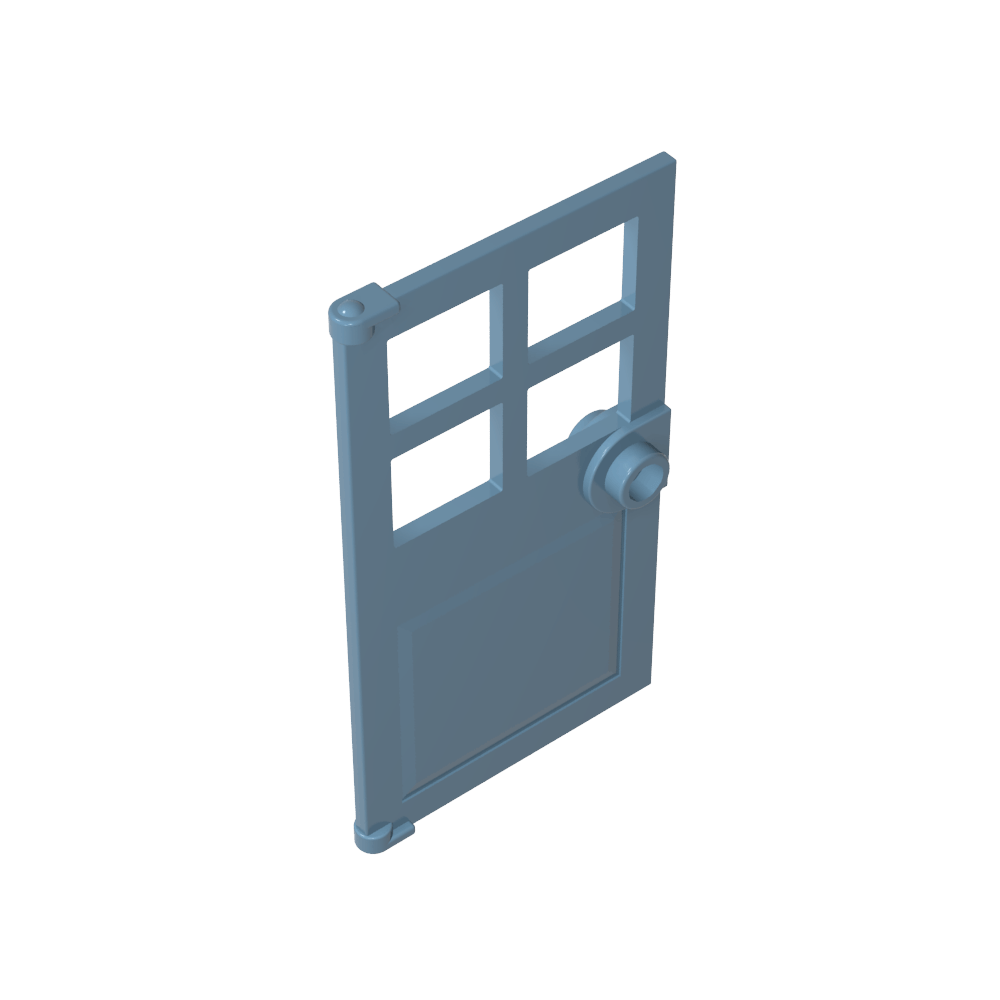 Puerta 1 x 4 x 6 con 4 paneles y manija de perno-MyGobricksEs