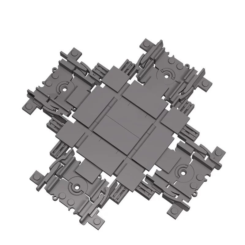 Escena de vía férrea, accesorios de vías de bloques de construcción de partículas pequeñas, juego de refugio de espera de túnel de vía férrea DIY