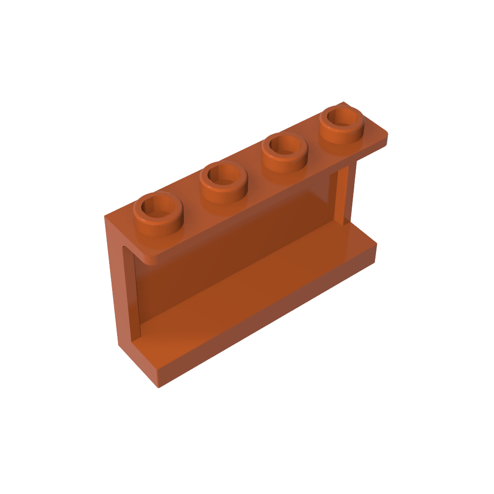 Panel 1 x 4 x 2 con soportes laterales - Montantes huecos-MyGobricksEs