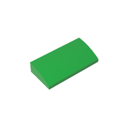Ladrillo inclinado curvo 2 x 4 x 2/3 sin montantes, con tubos inferiores-MyGobricksEs