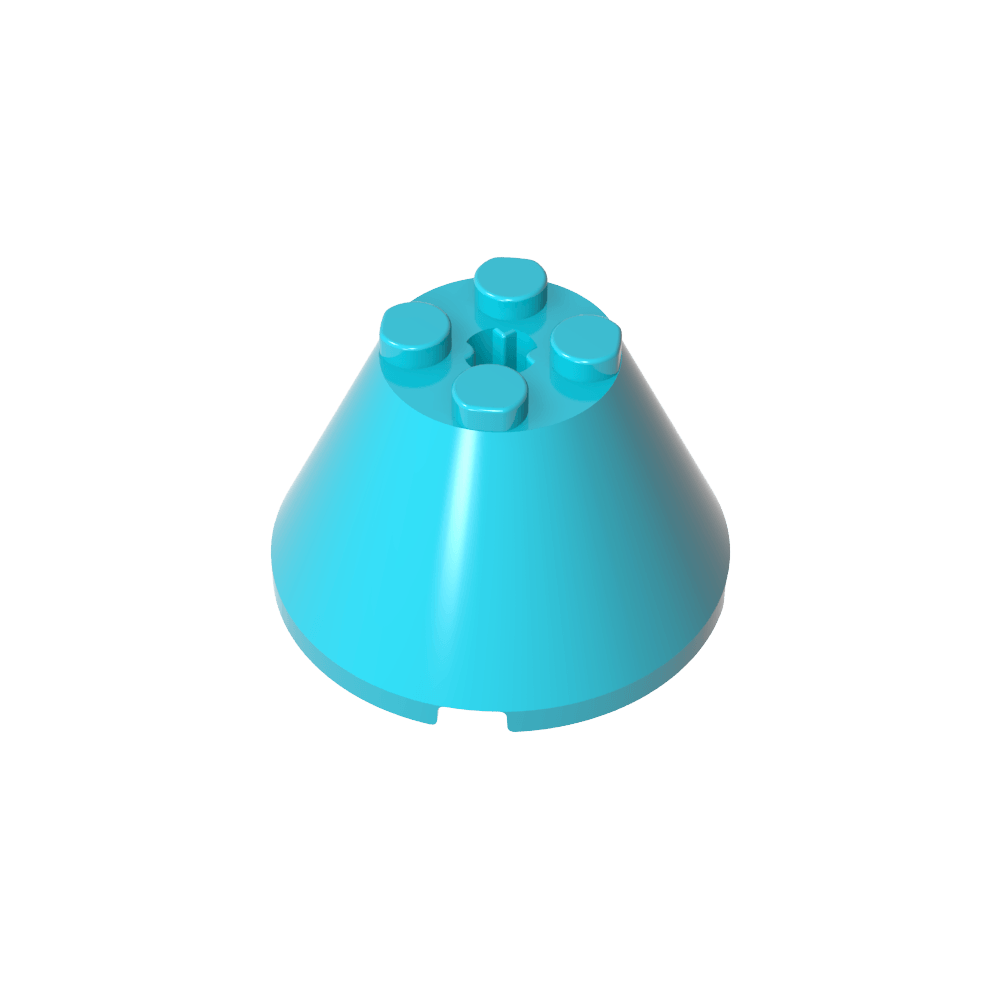 Cono 4 x 4 x 2 con orificio para eje [Simple]-MyGobricksEs