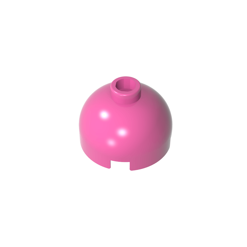 Ladrillo redondo de 2 x 2 con parte superior abovedada - Perno abierto bloqueado sin soporte de eje inferior-MyGobricksEs