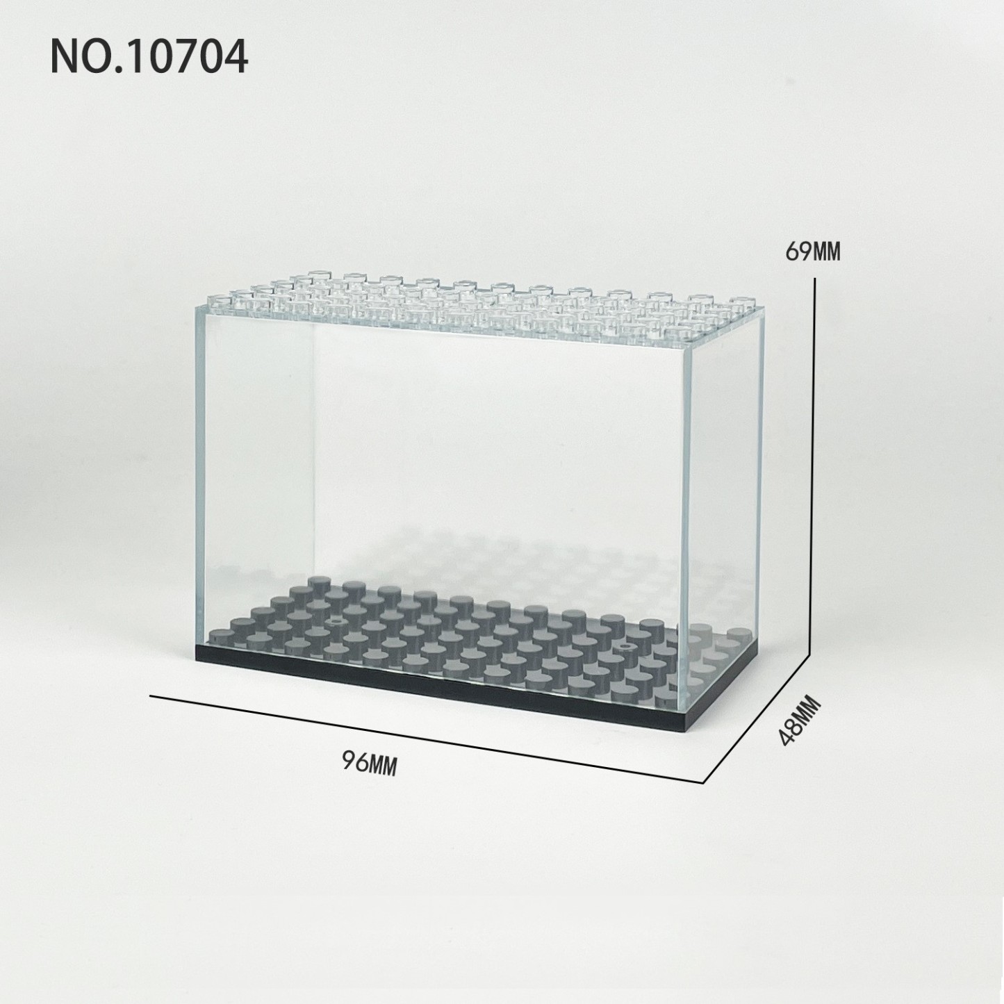 Expositor escalonado de acrílico, caja de exhibición de figuras de ladrillos acrílicos