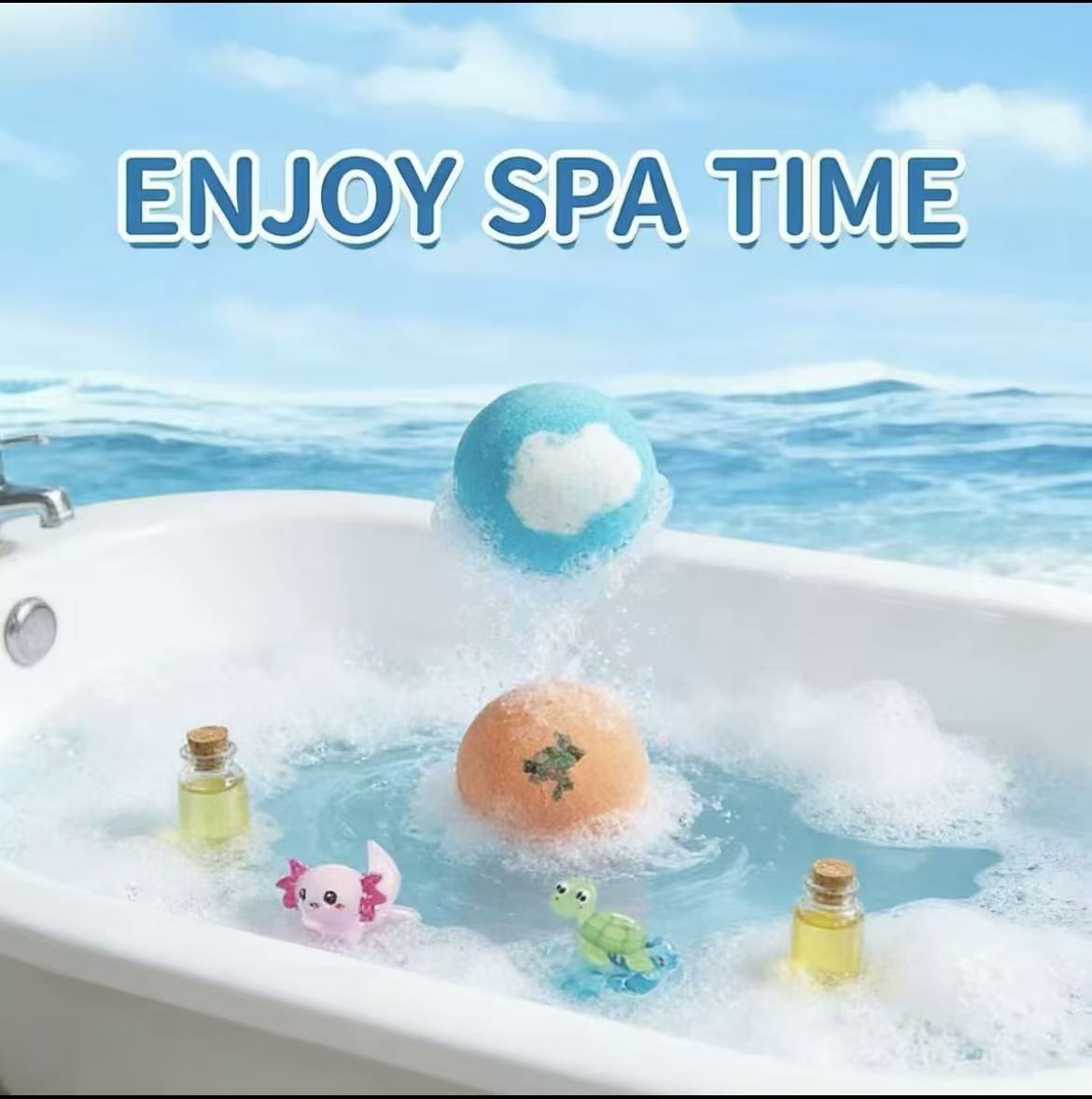 12 Bath Bombs + Surprise Ocean Toys Inside (Gift Box)