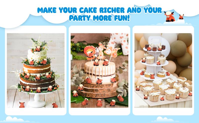 Easter Mini Highland Cow Figurines Cute Small Cow Miniature Resin Sculpture Ornament Highland Cow Statues Gift For Easter Party Birthday To Hide And Seek Game Props, Desktop Decorations For Car Office Home Garden