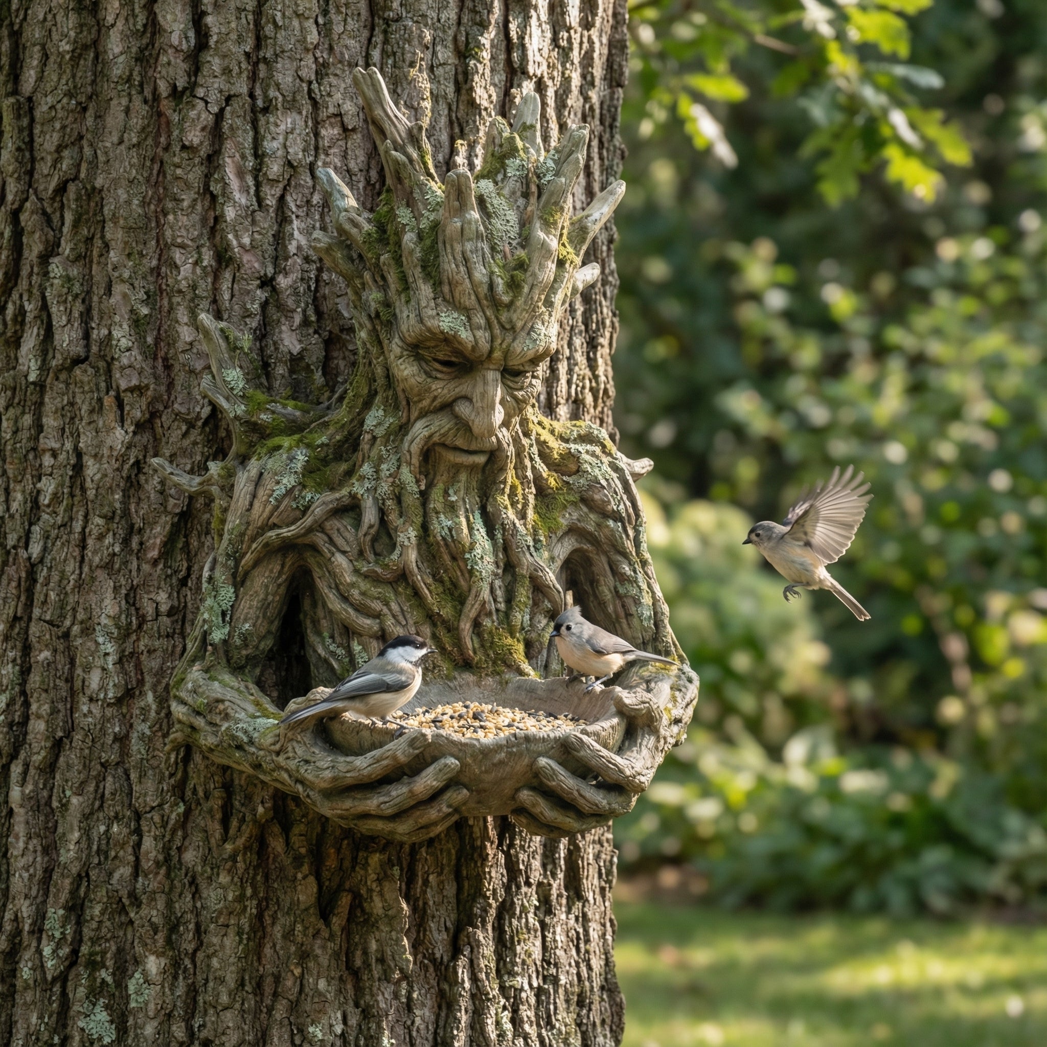 The Quiet Offering A Tree-Integrated Bird Feeding Sculpture