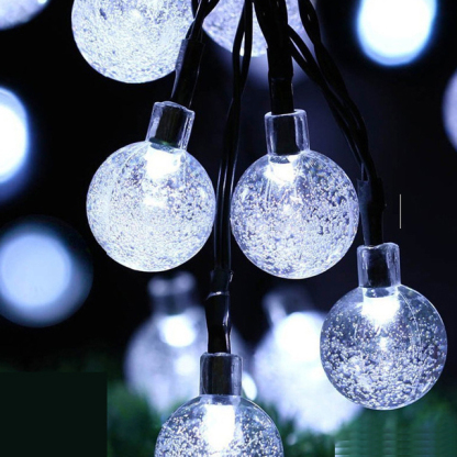 Guirnalda de luces solares de burbuja multicolor para decoración exterior