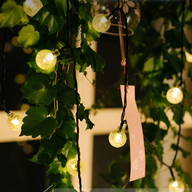 Guirnalda de luces solares de burbuja multicolor para decoración exterior