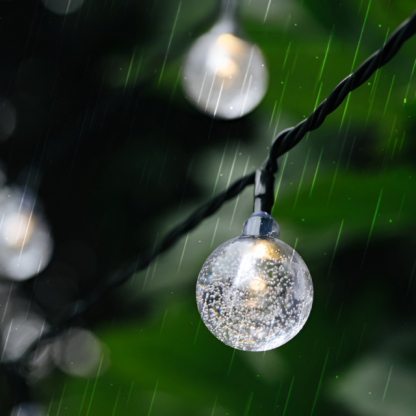 Guirnalda de luces solares de burbuja multicolor para decoración exterior