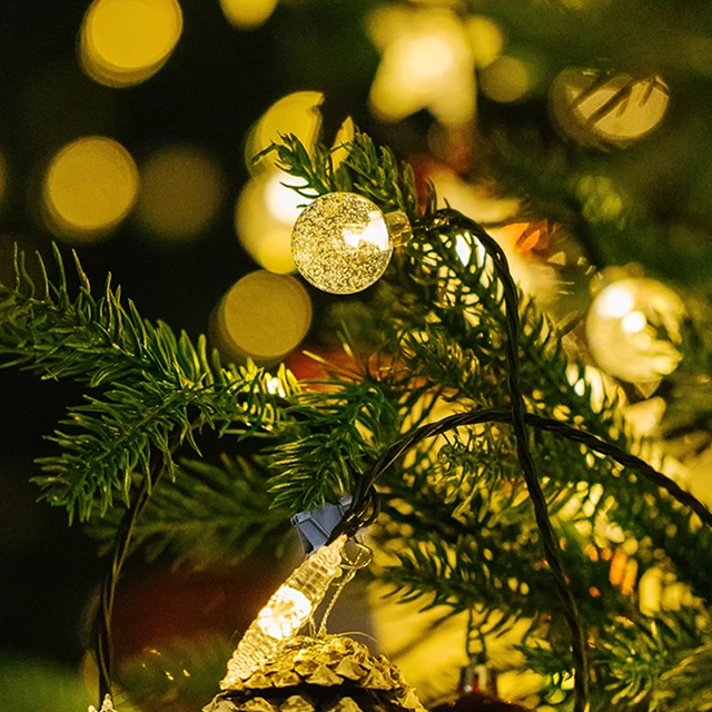 Guirnalda de luces solares de burbuja multicolor para decoración exterior