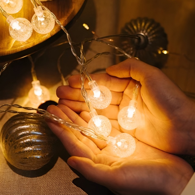 Guirnalda de luces solares de burbuja multicolor para decoración exterior