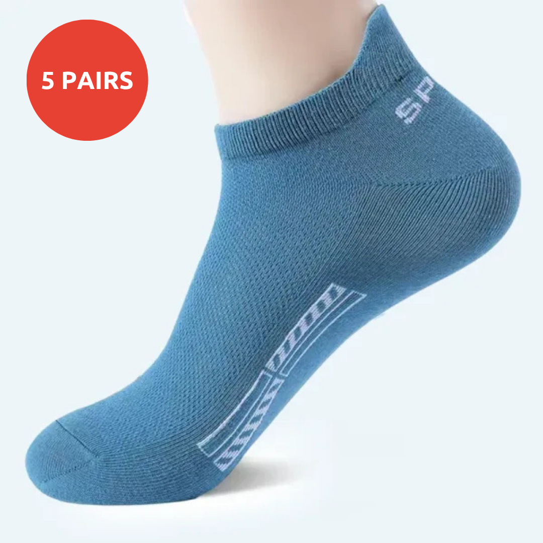 5 Pairs Cotton Mesh Ankle Socks for Sports
