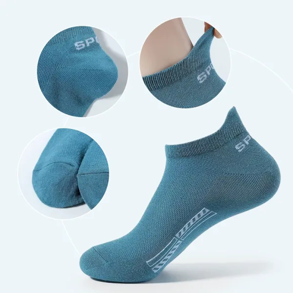 5pcs Cotton Mesh Ankle Socks for Sports
