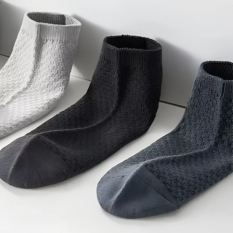 3 Pairs Men’s Bamboo Fiber Low-Cut Socks