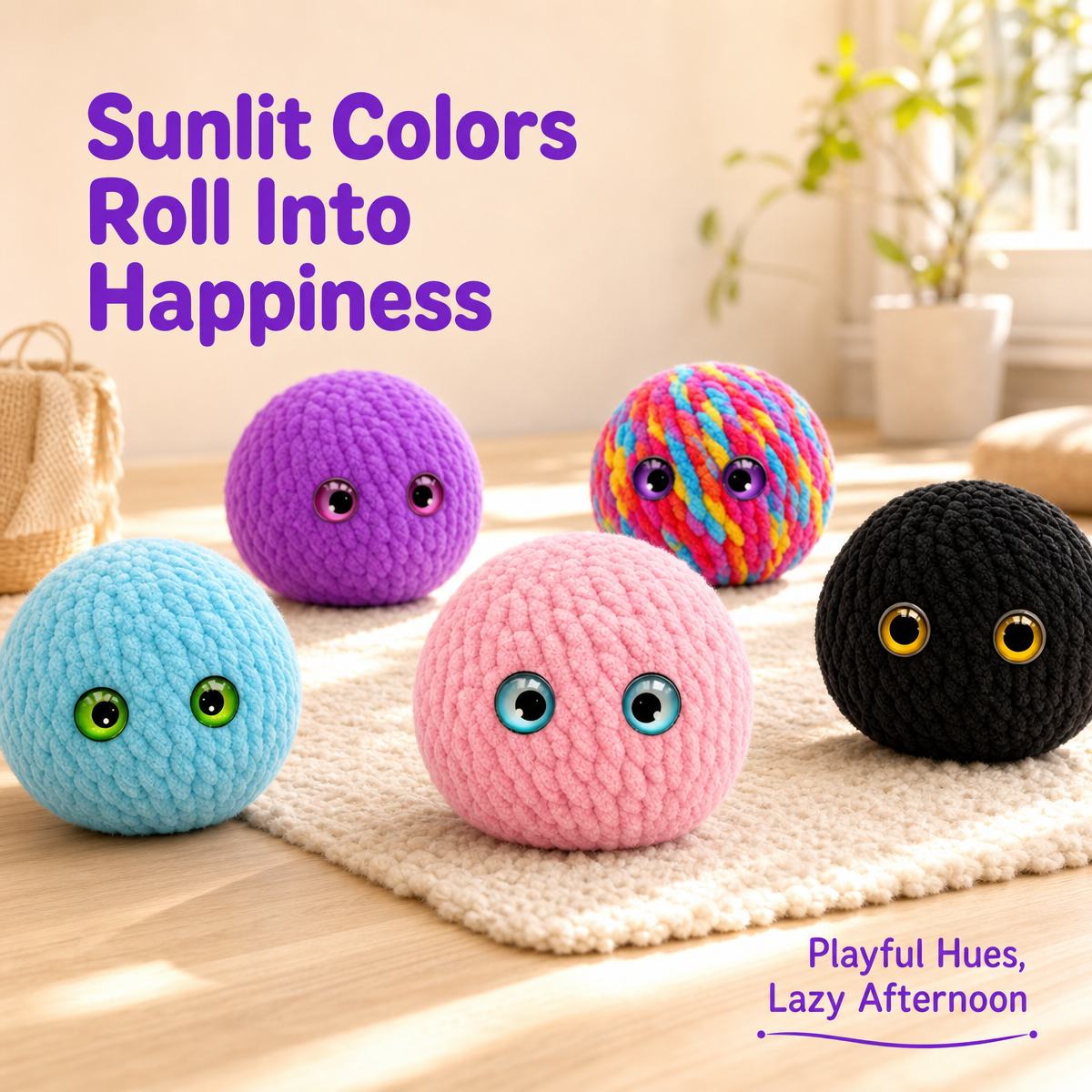 Crochet Bubble Squishy Ball – Soft Handwoven Fidget Toy with Slow-Rising Bubble Pop, Cute Sensory Stress Relief Toy Hand-knitted
