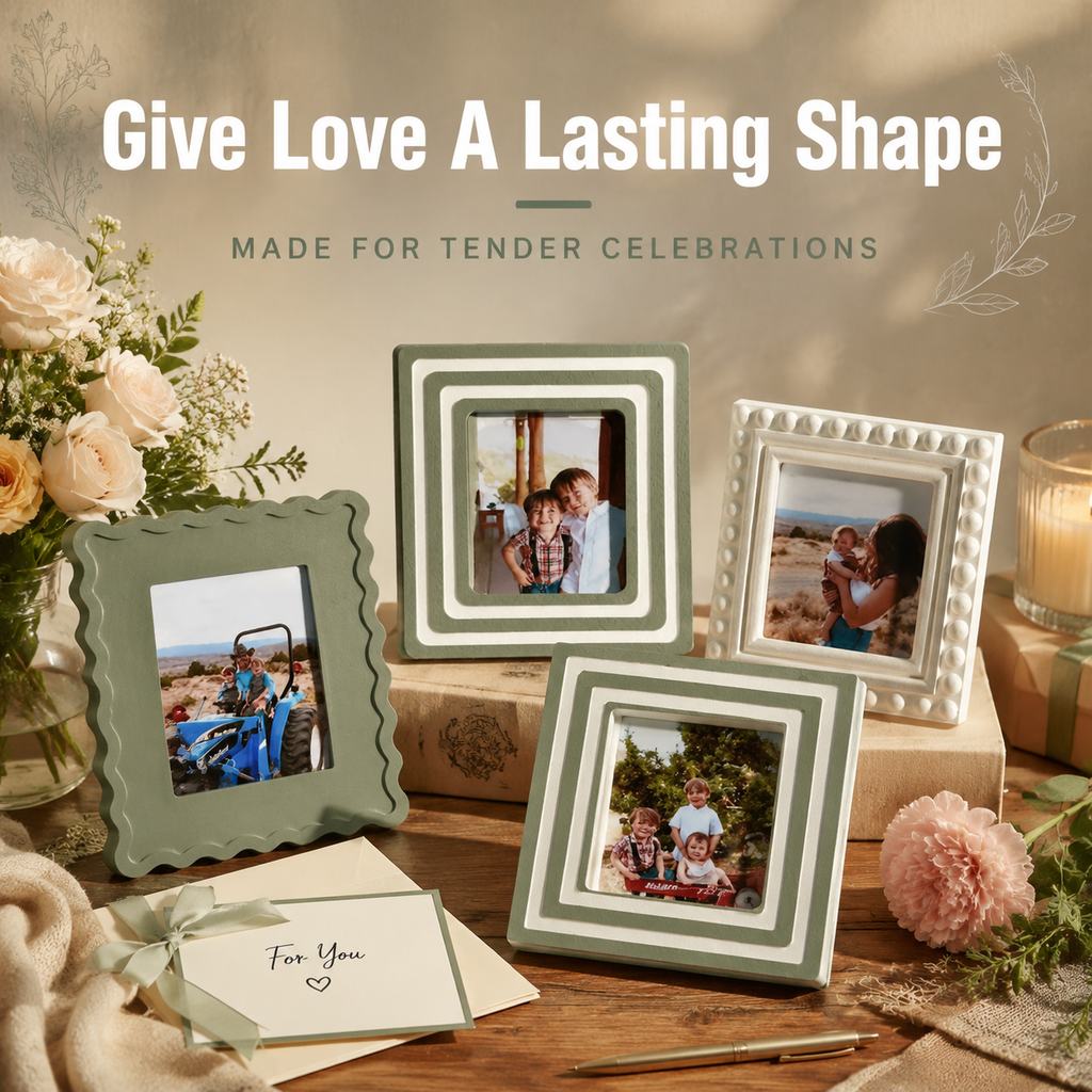 Elegant Family Picture Frame • Custom Memory Portrait Desktop Display Holder • Premium Keepsake Gift for Mother's Day, Nursery & New Home