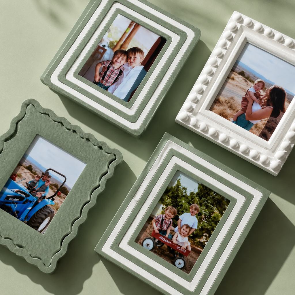 Elegant Family Picture Frame • Custom Memory Portrait Desktop Display Holder • Premium Keepsake Gift for Mother's Day, Nursery & New Home