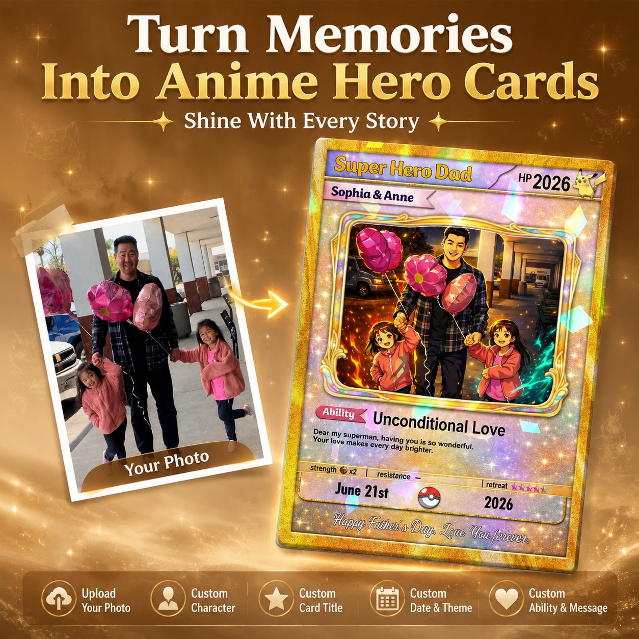 Customizable Superhero Dad Trading Card – Personalized Father's Day Gift