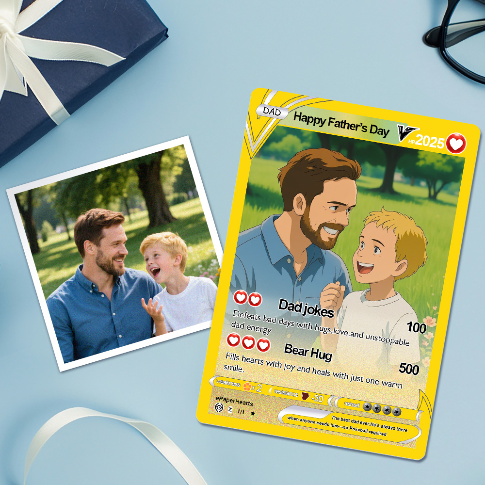 Father's Day Poke Card, Custom Poke Card, Gift For dad, Father's Day Gift, Custom Poke Present