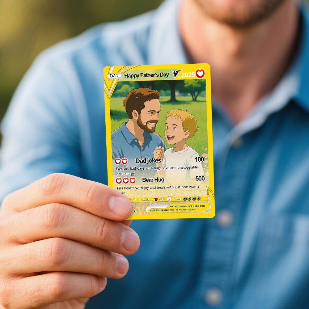 Father's Day Poke Card, Custom Poke Card, Gift For dad, Father's Day Gift, Custom Poke Present