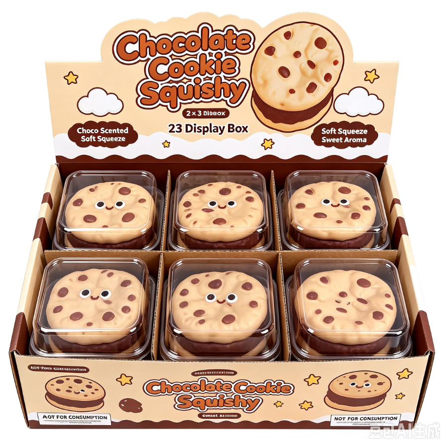 Chocolate Cookie Squishy Toy – Stress Relief Gift for Kids & Teens, Soft Squeeze Sensory Toy for Christmas, Birthday, or Party Favors