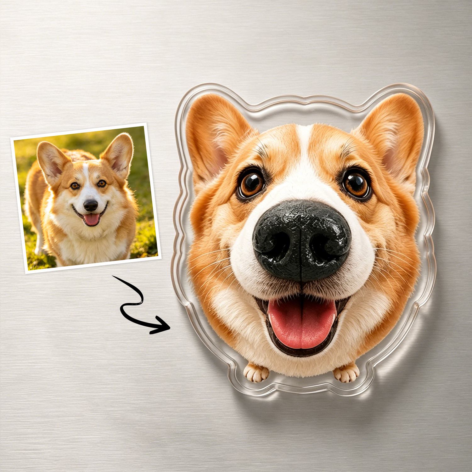 Custom Dog Nose Squishy Fridge Magnet Sticker – Personalized Pet Nose Squeeze Toy with Custom Face & Name - CustomCardverse