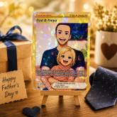 Custom Anime Style Trainer Card – Personalized Photo Keepsake, Special Father’s Day Gift for Dad